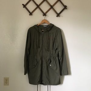 Hooded Cargo Jacket Dark Green